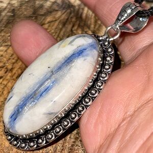 Blue Silver Kyanite Pendant 2 1/4”